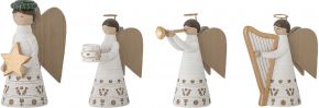 Bloomingville Kerzenständer Lucia Engel 4 Stk. weiß, mehrfarbig Höhe 16 cm / 14 cm