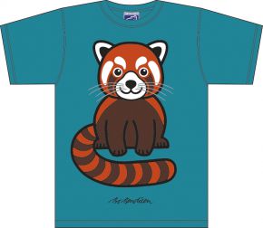 Bo Bendixen Unisex Kinder T-Shirt petrol Roter Panda