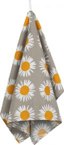 Marimekko Auringonkukka (Sonnenblume) Geschirrtuch (Öko-Tex) 47x70 cm beige, weiß, gelb