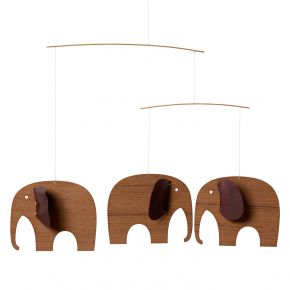 Flensted Mobiles Baby Elefanten 3 Teak