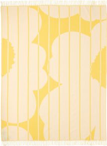 Marimekko Unikko Vesi (Wasser) Wolldecke 140x180 cm frühlingsgelb, ecru