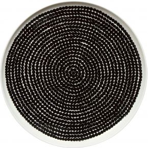 Marimekko Siirtolapuutarha (Schrebergarten) Oiva Teller Ø 25 cm gepunktet schwarz, cremeweiß