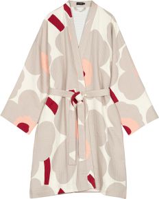 Marimekko Damen Bademantel puder, dunkelgrau, dunkelkirsche, rosa Unikko