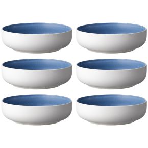 Studio Round North Schüssel / Bowl Ø 19 cm mattweiß, matt farbig river 6 Stk.