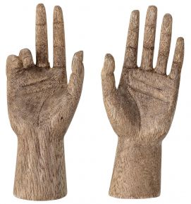 Bloomingville Teis Skulptur Hände Mango 2er Set Höhe 13 cm