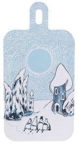 Muurla Mumin schneebedecktes Tal Schneidebrett / Servierbrett 23x44 cm mit 2 Motiven
