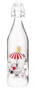 Muurla Mumin Sommerzeit Glasflasche verschließbar 1 l
