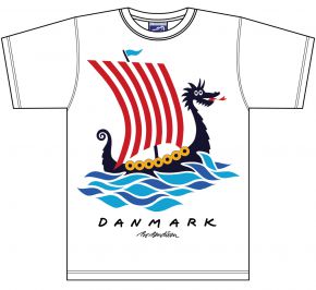 Bo Bendixen Unisex T-Shirt weiß Drachenschiff
