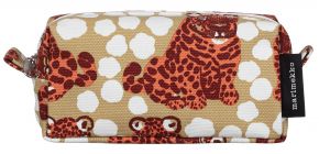 Marimekko Kaksoset (Zwillinge) Tiise Schminktasche 9x18 cm dunkelbraun, türkis, beigebraun, grauweiß