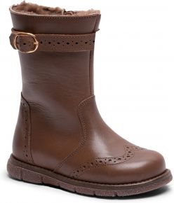 Bisgaard Mädchen Kinder Stiefel mit Reißverschluss / Wolle Noli braun