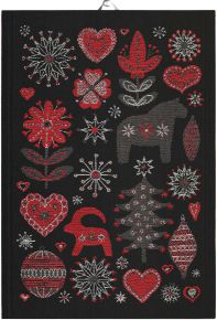 Ekelund Weihnachten / Winter Christnacht Geschirrtuch (Öko-Tex) 35x50 cm schwarz