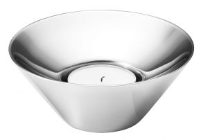 Georg Jensen Tunes Teelichtleuchter Höhe 4,3 cm / Ø 10,2 cm Edelstahl poliert