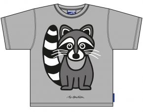 Bo Bendixen Unisex Kinder T-Shirt grau Waschbär
