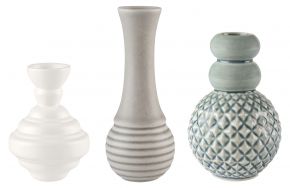 Dottir Nordic Design Samsurium Minibell Miniaturvase 3er Set weiß, grau, grün