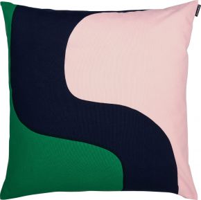 Marimekko Seireeni (Sirene) Kissenhülle 50x50 cm (Öko-Tex) grün, pfirsich