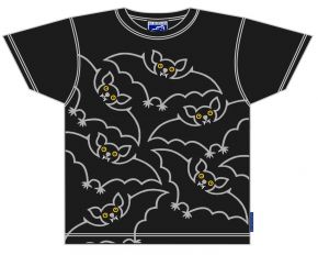 Bo Bendixen Unisex Kinder T-Shirt schwarz Fledermaus