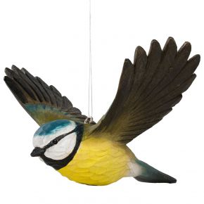 Wildlife Garden DecoBird Fliegende Blaumeise handgeschnitzt