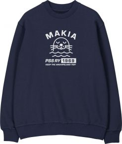 Makia Clothing Unisex Sweatshirt mit Print Konnus dunkelblau Special Edition für Schären & Seen