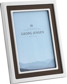 Georg Jensen Manhattan Bilderrahmen Edelstahl poliert, Leder