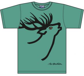 Bo Bendixen Unisex T-Shirt grün Hirsch