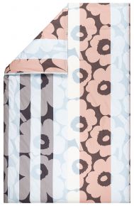 Marimekko Unikko Ralli (Rallye) Bettdeckenbezug 135x200 cm cremeweiß, pfirsich, blau