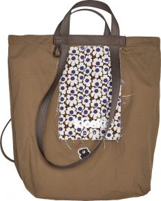 Marimekko Funny Kioski / Unikko Solid Tragetasche / Umhängetasche H 38 cm B 41 cm braun