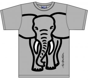Bo Bendixen Unisex T-Shirt grau melange Elefant