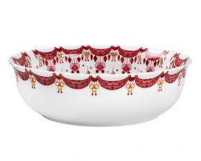 Bjørn Wiinblad Weihnachten Guirlande Schüssel Ø 24 cm rot, weiß