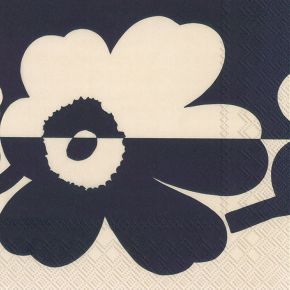 Marimekko Unikko Suur (Mega) Papierservietten 33x33 cm 20 Stk. beige, dunkelblau