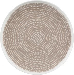 Marimekko Siirtolapuutarha (Schrebergarten) Oiva Teller Ø 25 cm gepunktet beige, cremeweiß