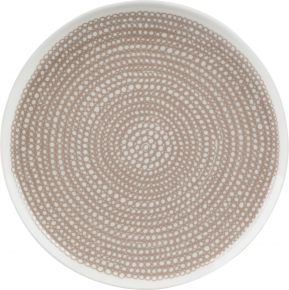 Marimekko Siirtolapuutarha (Schrebergarten) Oiva Teller Ø 25 cm gepunktet beige, cremeweiß