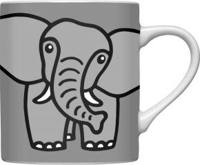 Bo Bendixen Tasse / Becher Elefant 0,3 l hellgrau, grau, cremeweiß