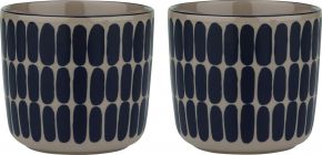 Marimekko Alku (Anfang) Oiva Becher ohne Henkel 0,2 l 2 Stk. terra, dunkelblau