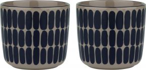 Marimekko Alku (Anfang) Oiva Tasse / Becher ohne Henkel 0,2 l 2 Stk. terra, dunkelblau