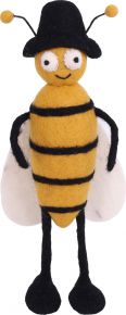 Gry & Sif Kinder / Deko Bienenjunge Filz Höhe 27 cm gelb schwarz