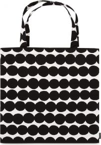 Marimekko Räsymatto Tragetasche schwarz, weiß