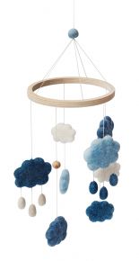 Sebra Clouds Baby Mobile (gehäkelt)