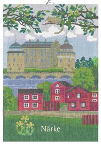 Ekelund Schwedische Provinzen Närke Geschirrtuch (Öko-Tex) 35x50 cm grün, mehrfarbig