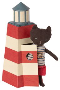 Maileg Strandwächter Katze mit Leuchtturm Höhe 23 cm
