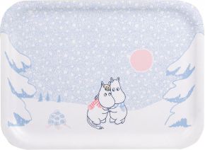 Muurla Mumin Lass es schneien Tablett 20x27 cm weiß, mehrfarbig