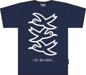 Bo Bendixen Unisex T-Shirt marineblau 3 Möwen