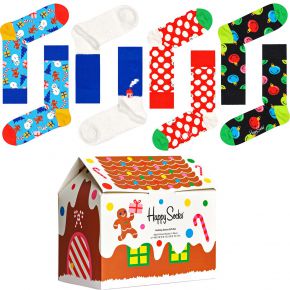Happy Socks Unisex Strümpfe Weihnachtszeit Geschenkbox 4 Stk.