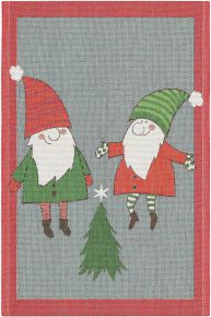 Ekelund Weihnachten & Winter Tomtenissar Geschirrtuch (Öko-Tex) 40x60 cm mehrfarbig, rot