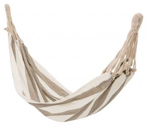 Bloomingville Hängematte mit Streifen Baumwolle Länge 270 cm beige, weiß