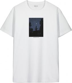 Makia Clothing Herren T-Sirt weiß mit Print Solstice (Sonnenwende)