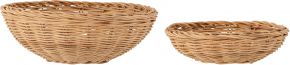 Bloomingville Korb Rattan 2er Set Ø 20 cm Höhe 5 cm / Ø 26 cm Höhe 8 cm natur Kell