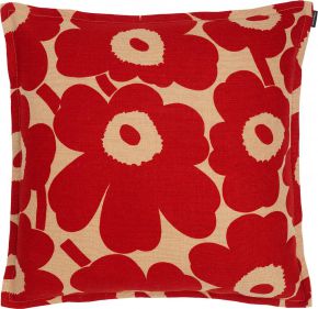 Marimekko Unikko Kissenhülle 50x50 cm Leinen / Viskose kupfer, rot