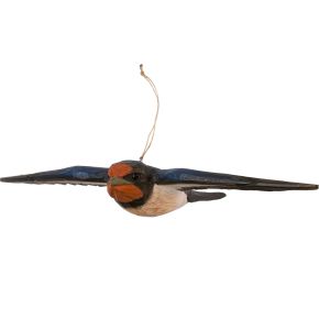Wildlife Garden Decobird Fliegende Hausschwalbe handgeschnitzt