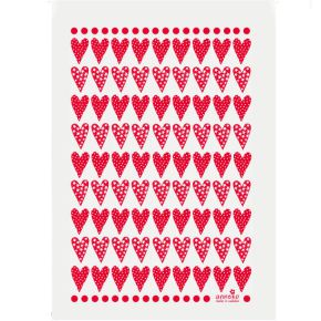 Anneko Design Geschirrtuch Herzen 50x70 cm rot, weiß
