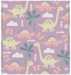 Ekelund Babybaumwolldecke (Öko-Tex) 70x75 cm violett, mehrfarbig Baby Dino